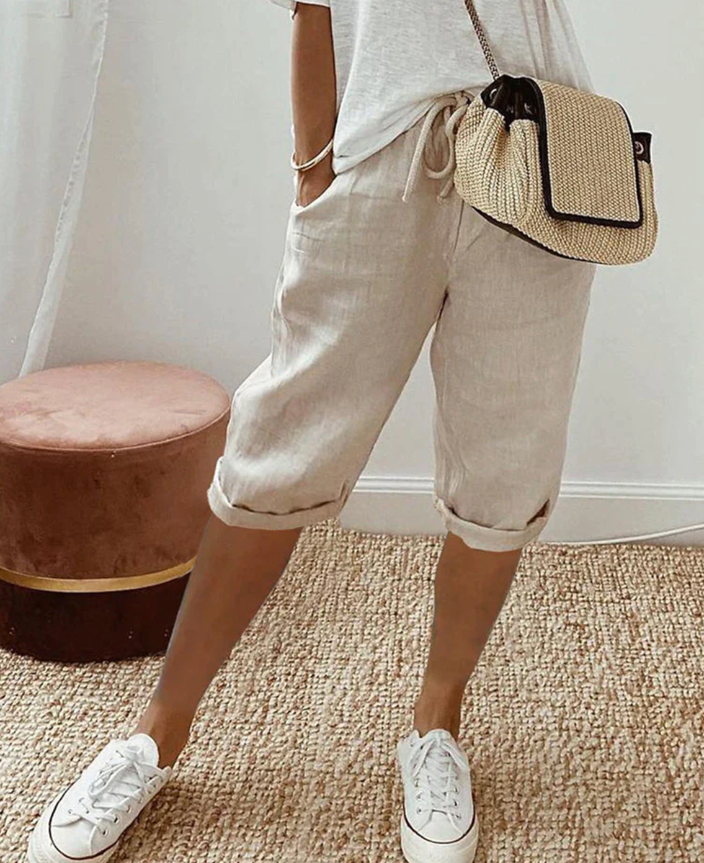 Women's BreezeFlow cotton shorts for effortless comfort & chic everyday wear. Perfect casual summer style.