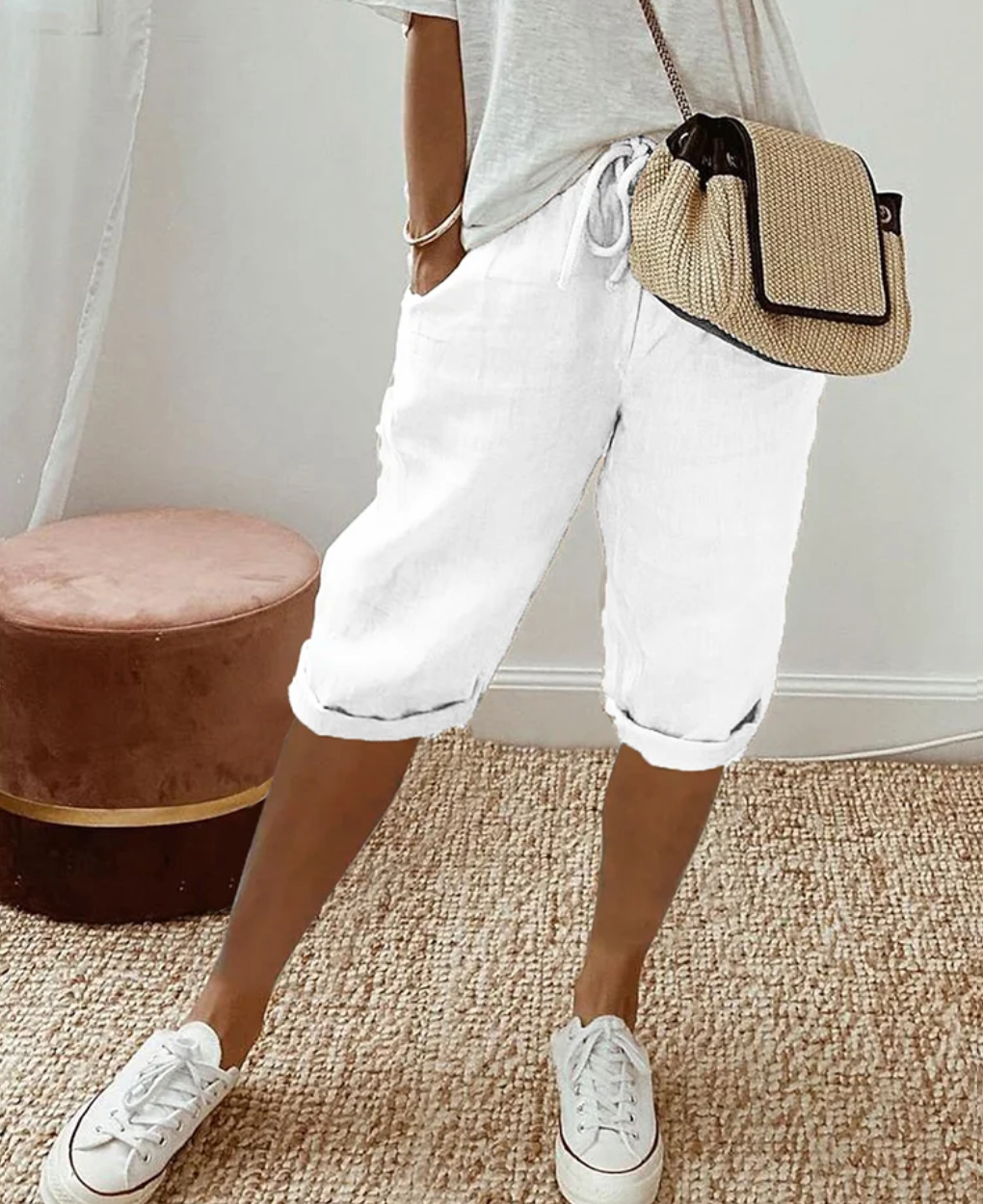 Stylish women's BreezeFlow shorts: ultimate comfort, breathable cotton for relaxed summer & vacation wear.