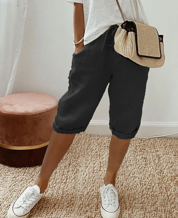 Effortless women's cotton shorts, BreezeFlow comfort for casual outings, summer days & relaxed style.