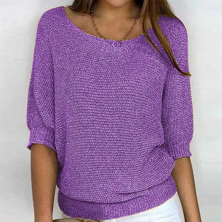 Lightweight women's summer knit top, a breathable pullover for comfortable, chic seasonal wear.
