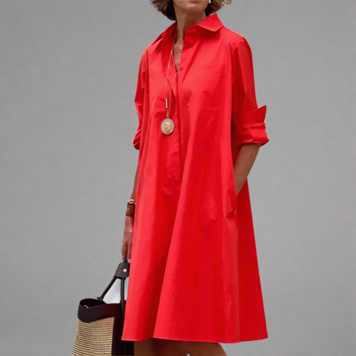 Women's casual elegant polo dress, perfect for summer days or a chic daytime look. Comfortable & stylish.