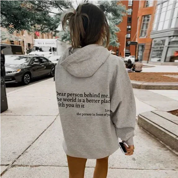 Cozy women's pullover hoodie. Casual design with a witty message graphic. Comfortable everyday sweatshirt.