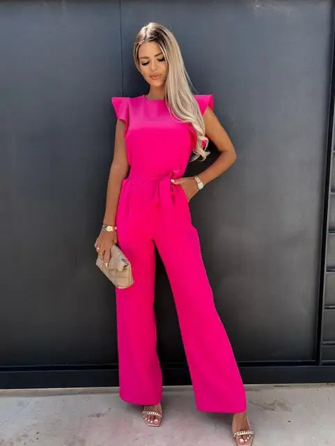 Women's chic & comfortable jumpsuit. Effortless style, versatile one-piece outfit. Perfect for modern summer fashion.