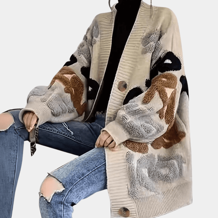 Soft knit long sleeve cardigan for women, perfect for cozy and lightweight spring & fall wear.
