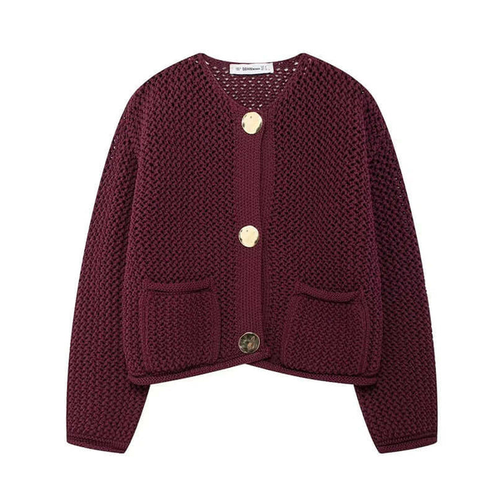 Lightweight mesh knit cardigan for women, perfect layering piece for chic & versatile fashion.