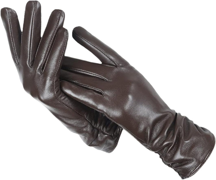 Premium women's classic leather gloves for elegant winter warmth & sophisticated style.