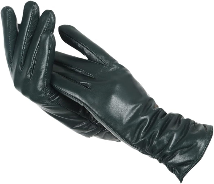 Women's warm leather gloves, classic & stylish for protection in cold winter weather.