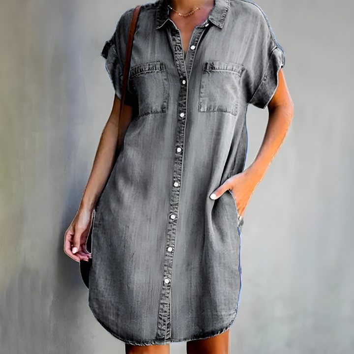 Women's classic black tummy control dress, designed for a flattering fit & everyday comfort. Elegant & versatile.