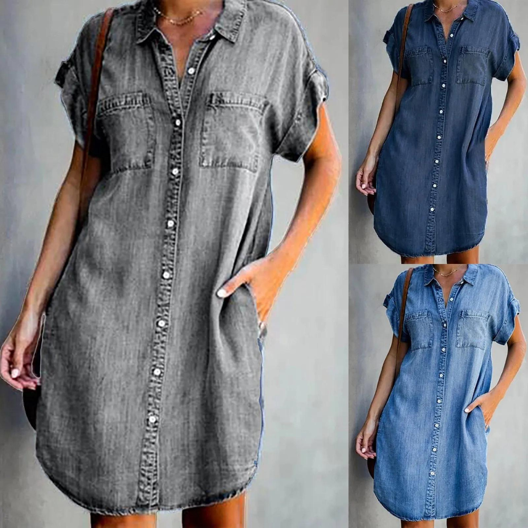Plus size women's classic tummy control dress, offering a flattering and comfortable fit for elegant everyday wear.