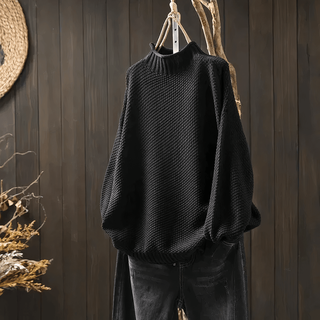 Elegant women's long sleeve turtleneck sweater, a stylish and comfortable classic for fall and winter seasons.