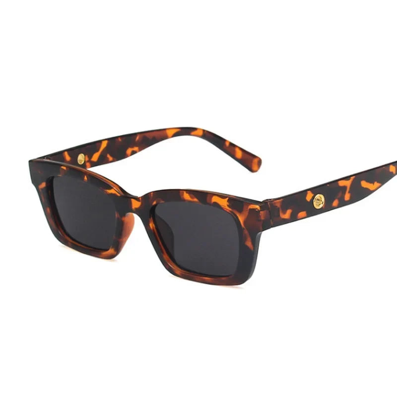 Brown women's classic rectangular wayfarer sunglasses, perfect fashion eyewear for stylish sun protection.