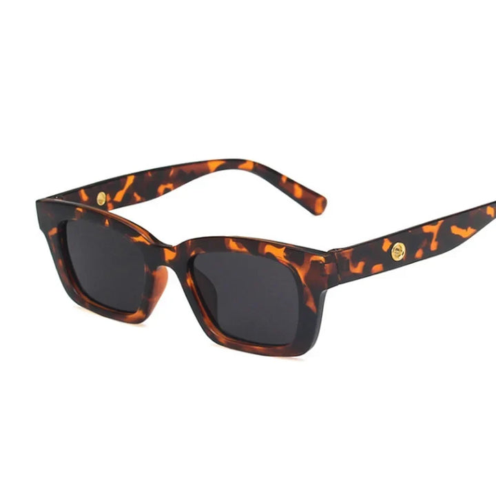 Brown women's classic rectangular wayfarer sunglasses, perfect fashion eyewear for stylish sun protection.
