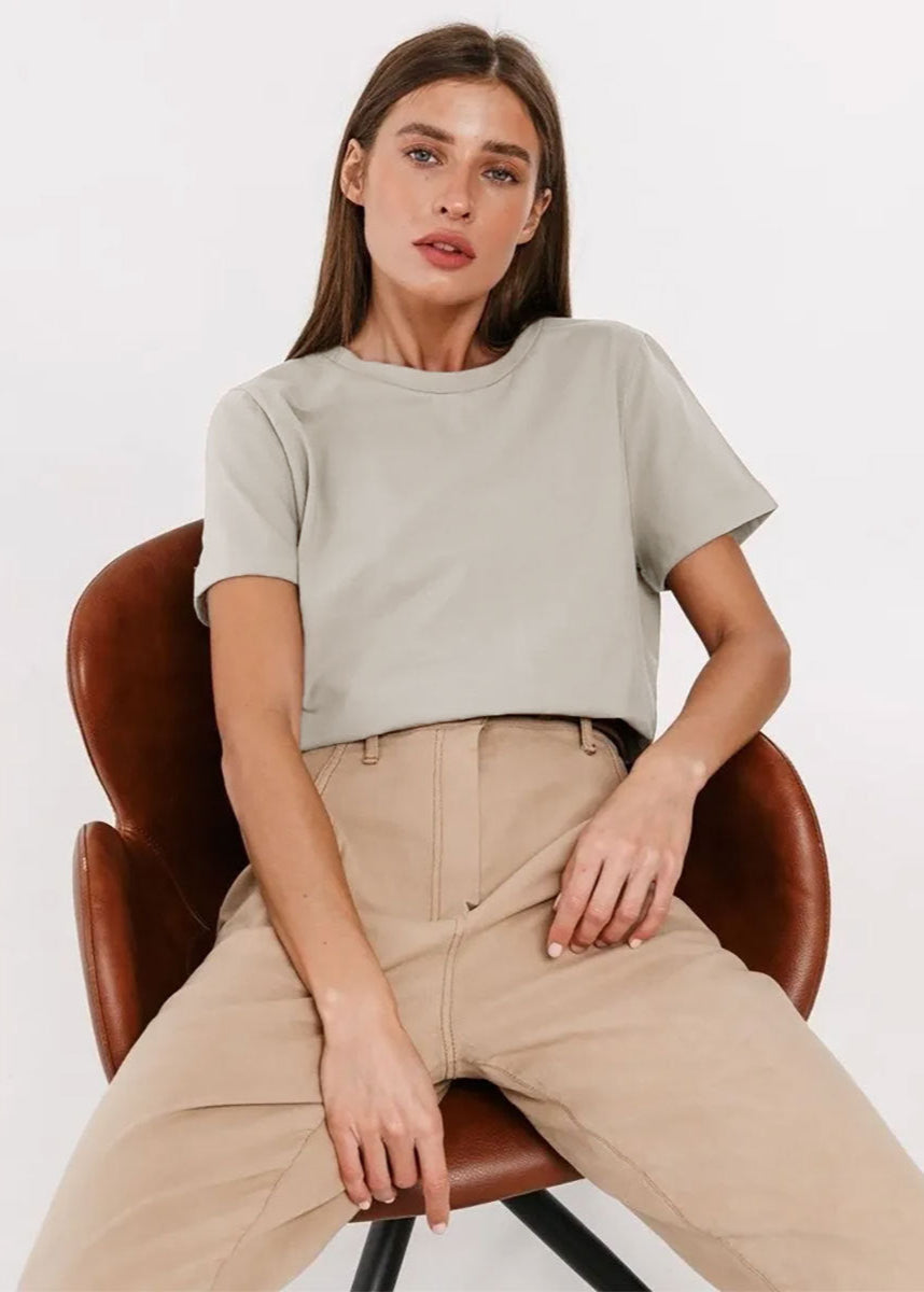 Timeless women's short sleeve crew neck t-shirt. A comfortable, versatile basic tee for effortless everyday style.