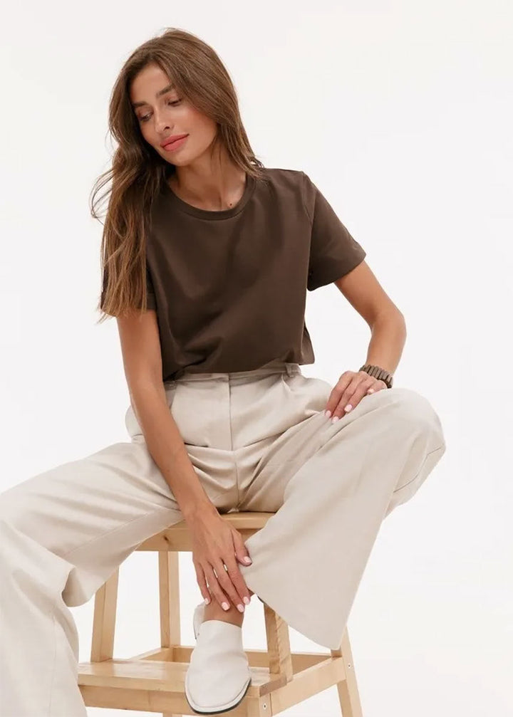 Essential women's short sleeve crew neck t-shirt. A comfortable and classic basic tee for versatile styling.