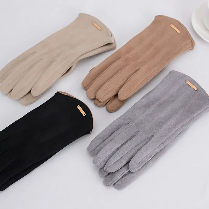 Durable women's suede touchscreen gloves, essential for winter and daily tech use.