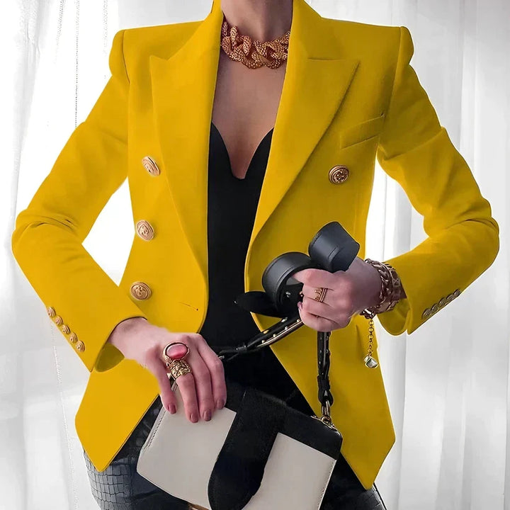 Chic women's tailored blazer, ideal for sophisticated office wear, professional workwear & classic style.