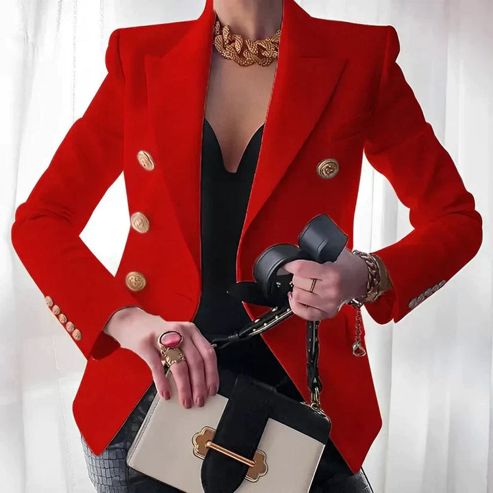 Elegant women's tailored jacket, a classic piece for professional attire and smart casual fashion.