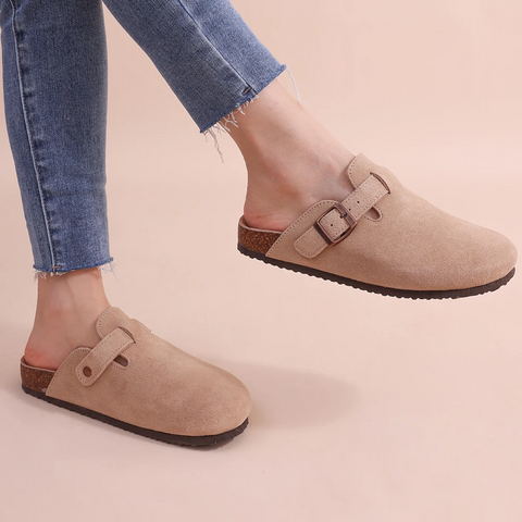 Women's comfort balance slippers with arch support & cushioning for foot pain relief. Non-slip indoor shoes.