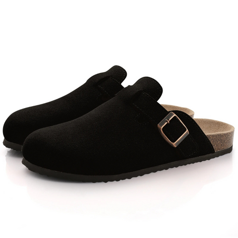Women's cozy comfort slippers for foot pain relief, featuring arch support, cushioning & a non-slip design.