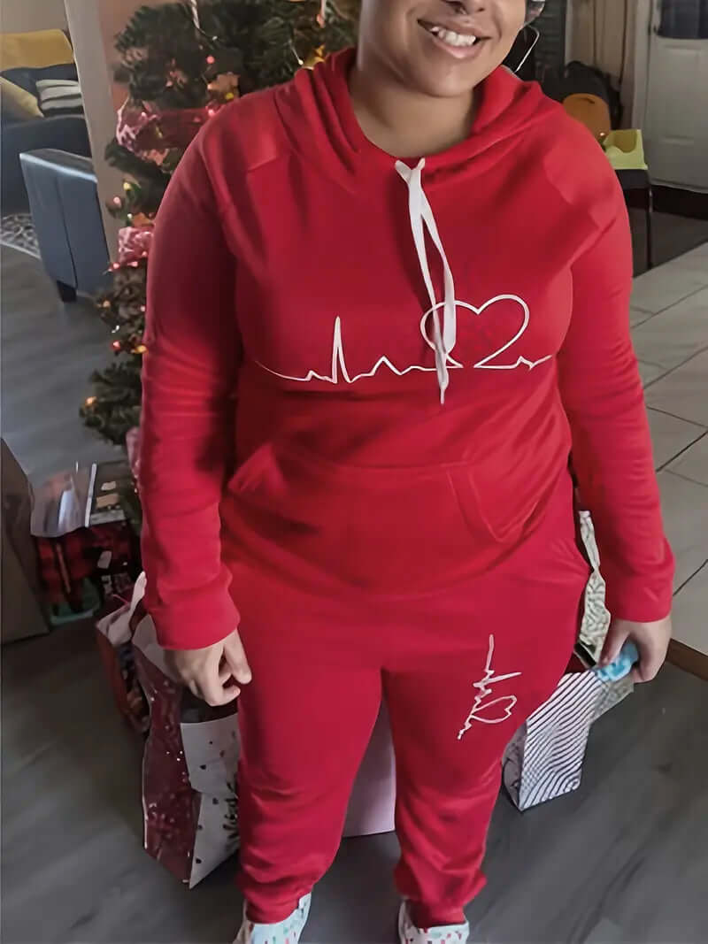 Versatile women's two-piece set; comfortable hoodie and pants for sportswear, activewear, or loungewear.