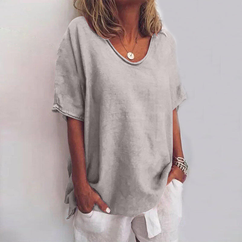 Women's comfortable loose fit blouse, perfect for casual wear & everyday style. Flowy top.