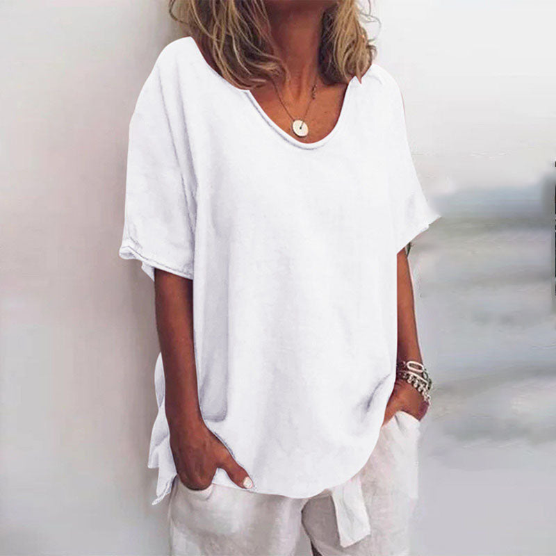 Oversized loose fit women's blouse, comfortable & stylish. Great for various body types & plus size.