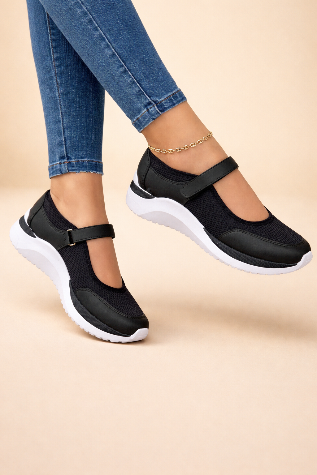 Lightweight, breathable women's Mary Jane sneakers, perfect for all-day comfort and versatile wear.