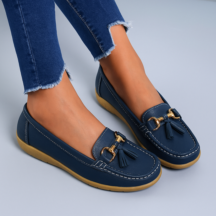 Soft women's retro wedge loafers, providing ultimate comfort & a chic slip-on style for any casual occasion.