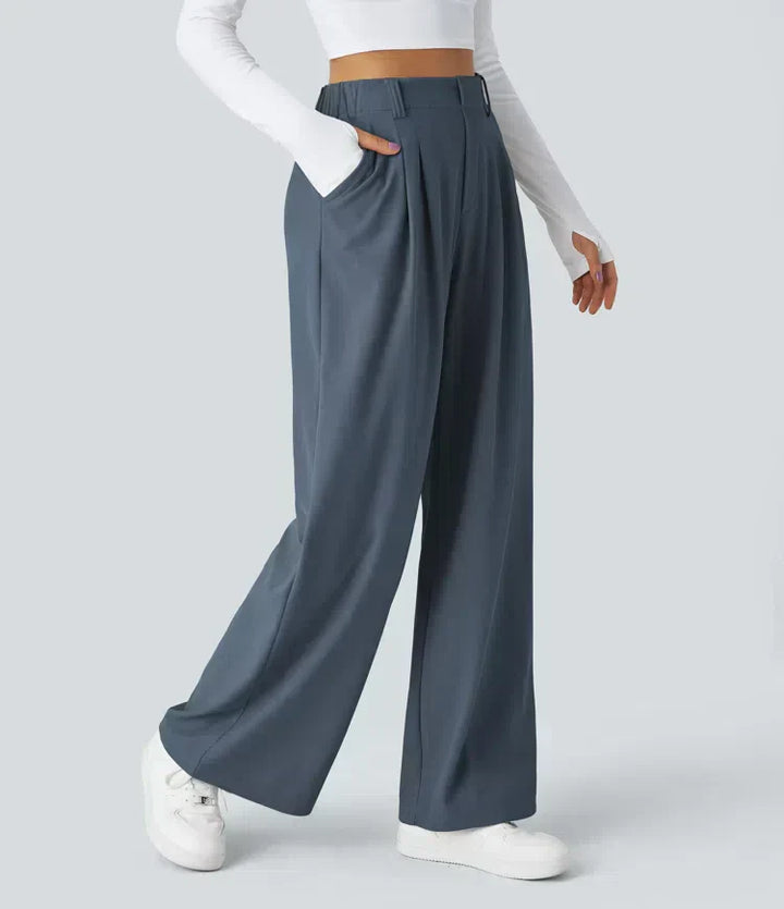 Versatile women's stretch trousers in a classic color, offering comfortable style for any occasion or outfit.