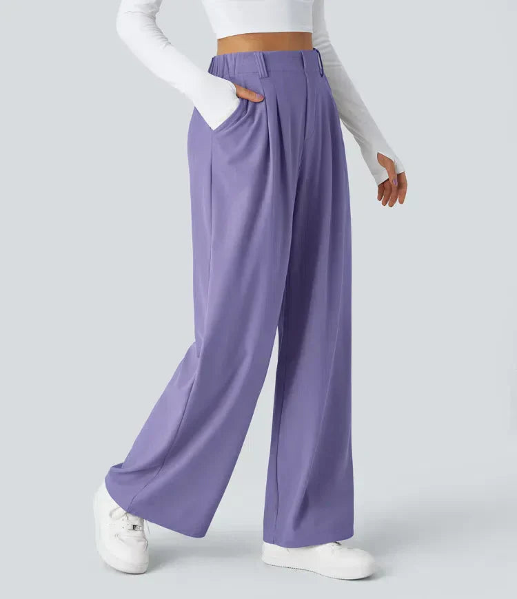 Elegant women's stretch trousers for office wear. Versatile formal pants offering comfort & professional style.