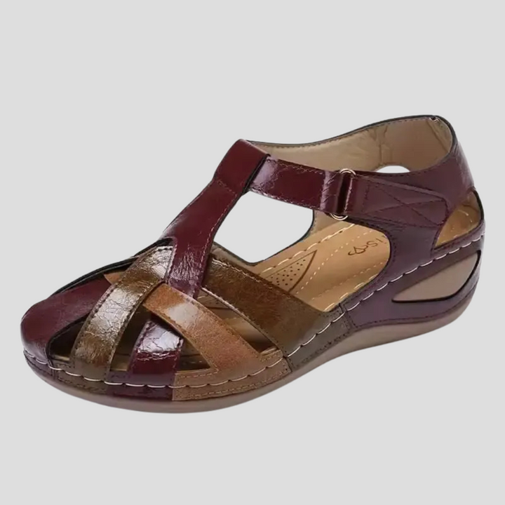Women's comfortable walking sandals with arch support, ideal for daily wear & foot relief. Adjustable orthopedic design.