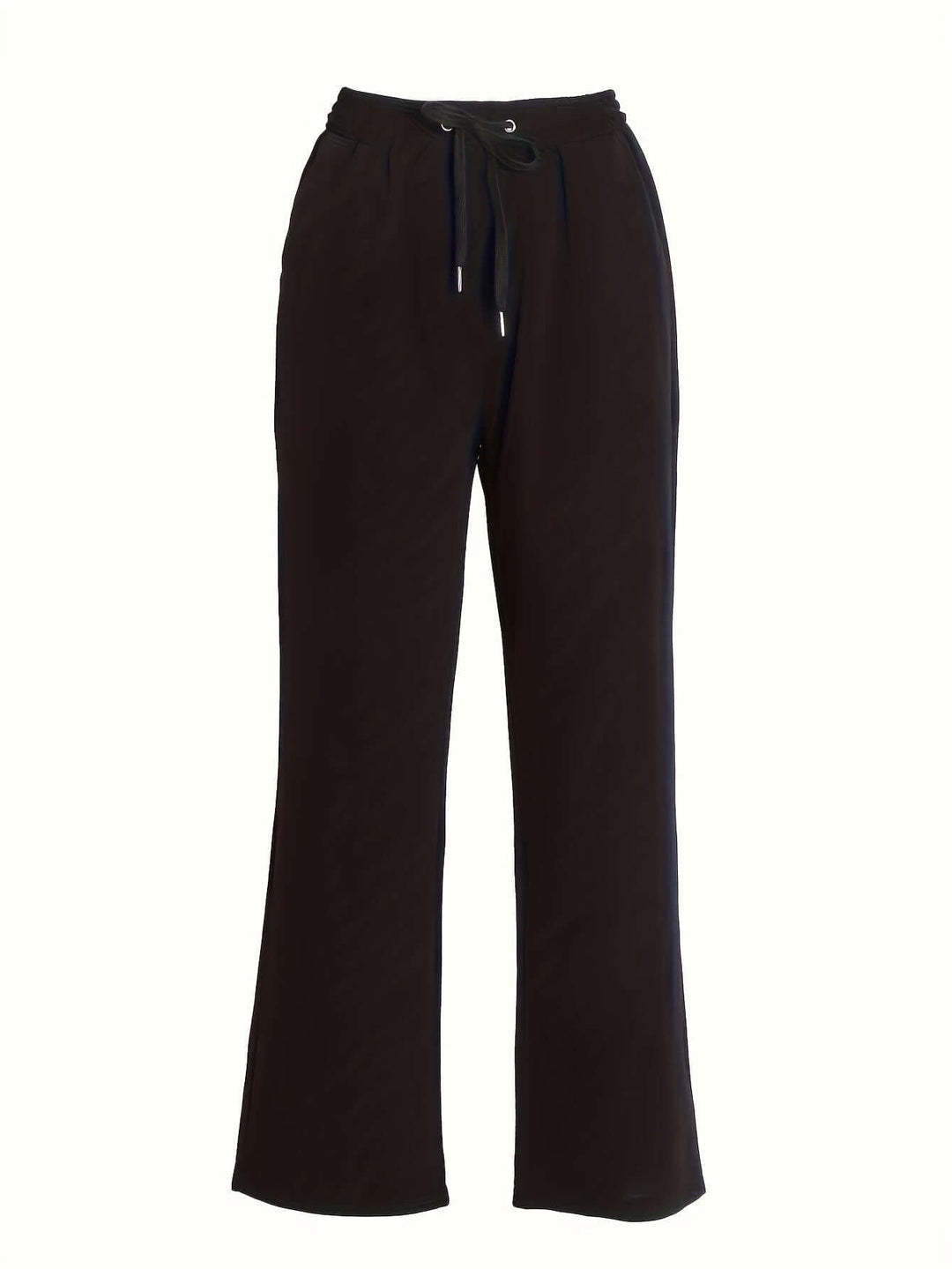 Casual women's wide-leg drawstring pants, offering comfort and style with useful pockets, versatile for daily outfits.