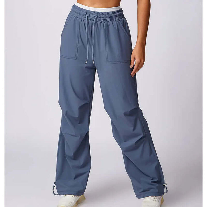 Stylish women's wide-leg casual pants, featuring an elastic waist for comfort and effortless everyday chic.