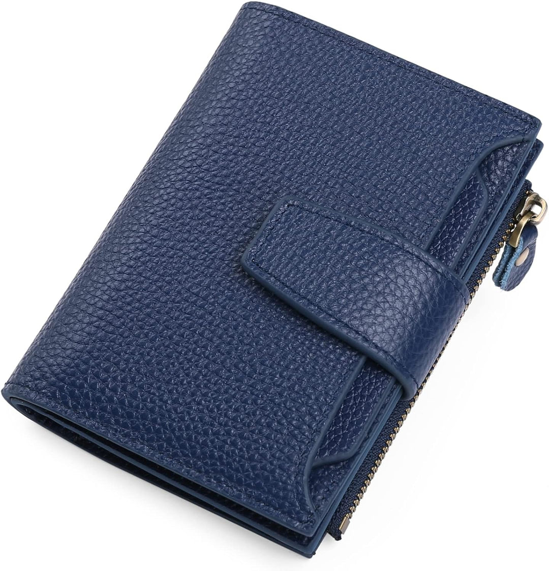 Stylish women's compact leather RFID wallet, perfect for modern, secure card carry.