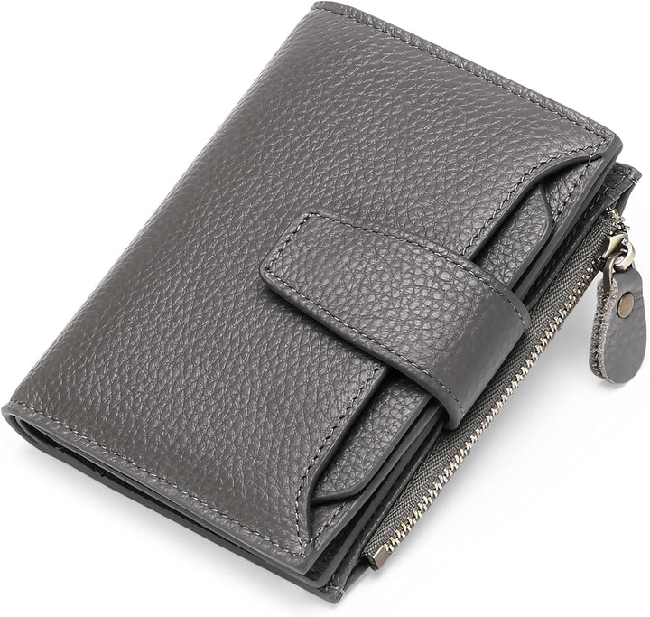 Women's secure leather card holder wallet. RFID blocking technology meets practical, compact design.