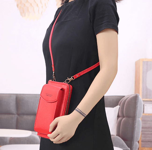 Women's compact PU leather crossbody bag with adjustable strap, perfect for daily use.