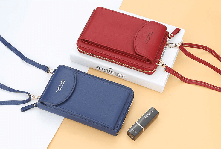 Minimalist women's PU leather compact crossbody bag, durable & stylish, with an adjustable strap.