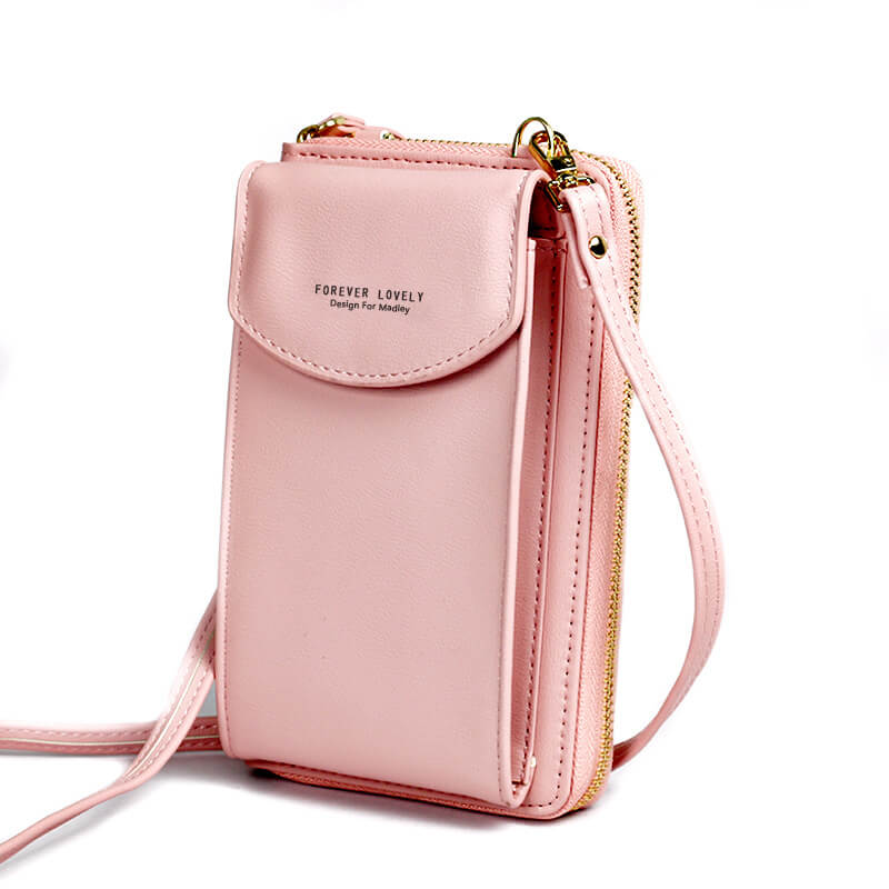 Beautiful women's compact PU leather bag, easily converts to crossbody/shoulder, adjustable strap.