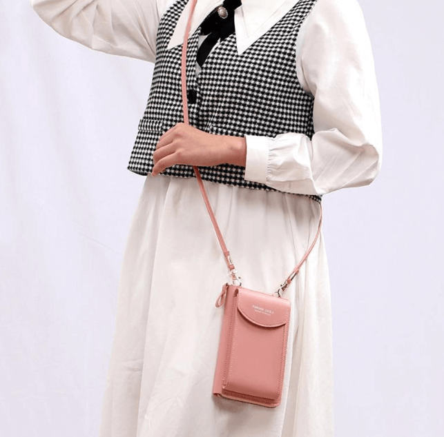Durable women's compact PU leather crossbody bag, perfect for travel & daily errands, adjustable strap.