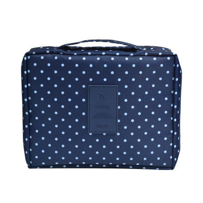 Portable waterproof makeup bag for women, keeping cosmetics safe and organized while traveling.