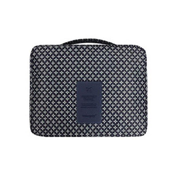 Compact waterproof toiletry bag for women, perfect for travel beauty storage and organization.