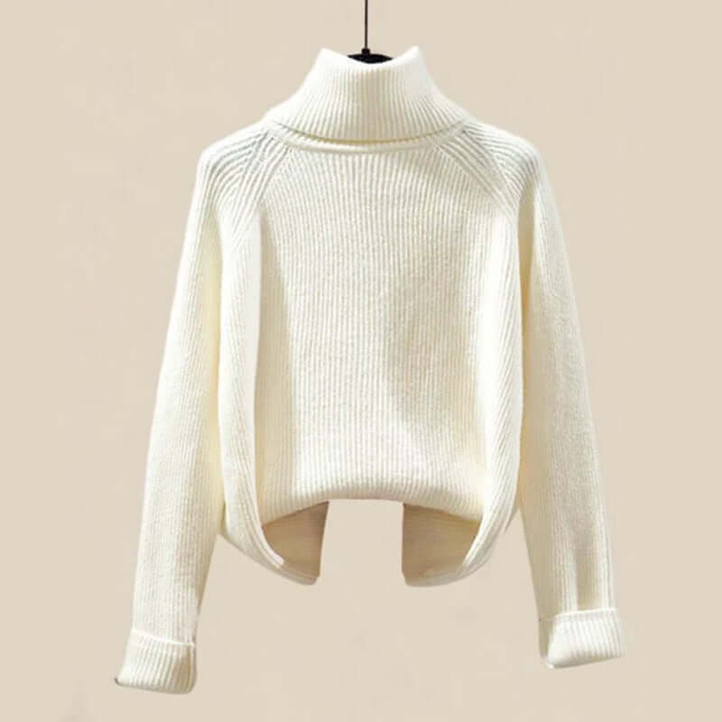 Stylish women's beige knitted hoodie and lounge pants set, ideal for cozy comfort and winter fashion.