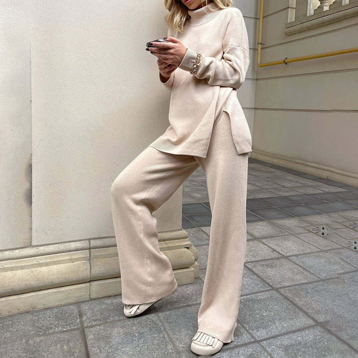 Cozy women's high-neck sweater, warm & stylish essential long sleeve for autumn and winter.