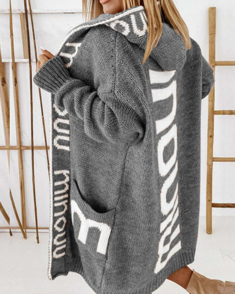 Versatile women's hooded cardigan, a stylish loose-fit sweater for various casual outfits.