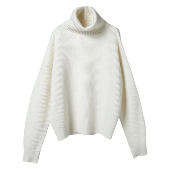 Premium women's knit turtleneck, a soft and warm winter sweater, perfect for stylish layering.