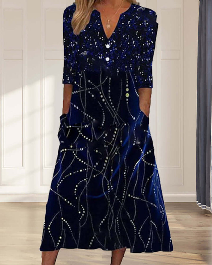 Warm & cozy women's long sleeve knitted pullover dress. Elegant design perfect for comfortable winter fashion and daily wear.