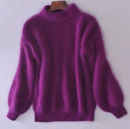 Everyday women's pullover: a cozy, warm, loose-knit sweater, essential for fall and winter apparel.
