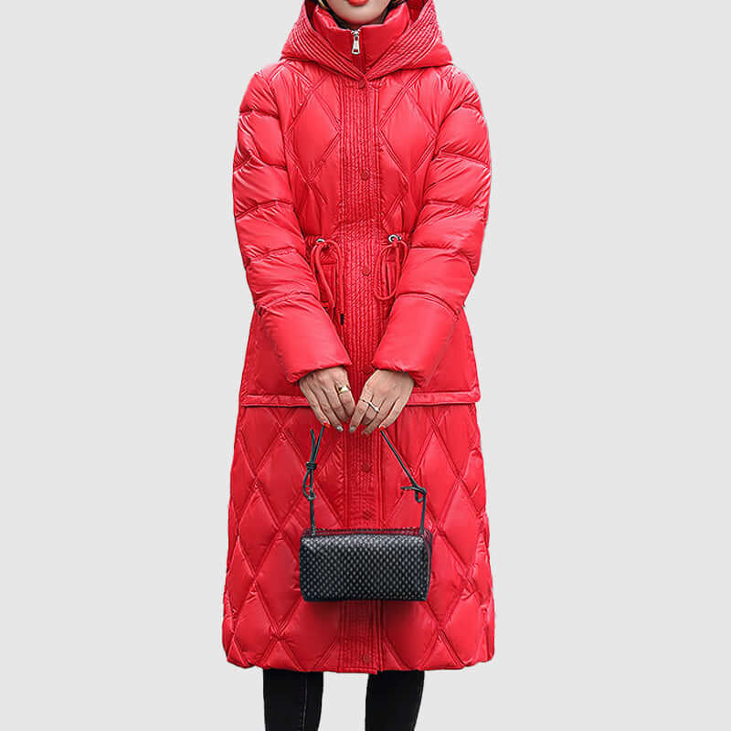 Padded women's jacket with hood, perfect winter essential for women.