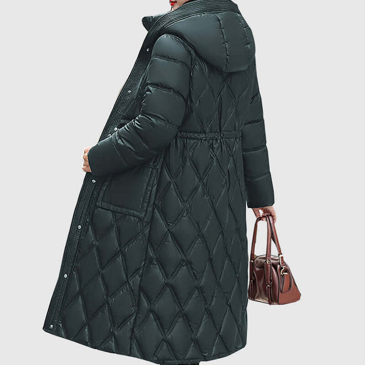 Women's cozy hooded padded jacket, ultimate warmth for winter fashion.