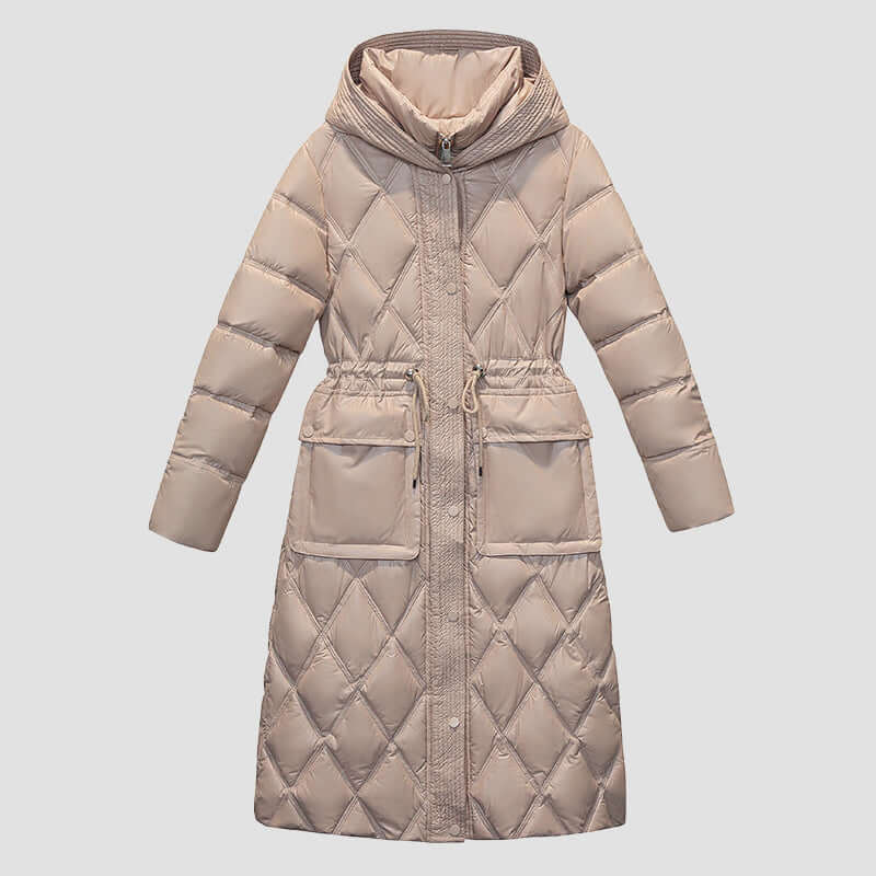 Fashionable women's insulated jacket, ideal for winter outerwear.